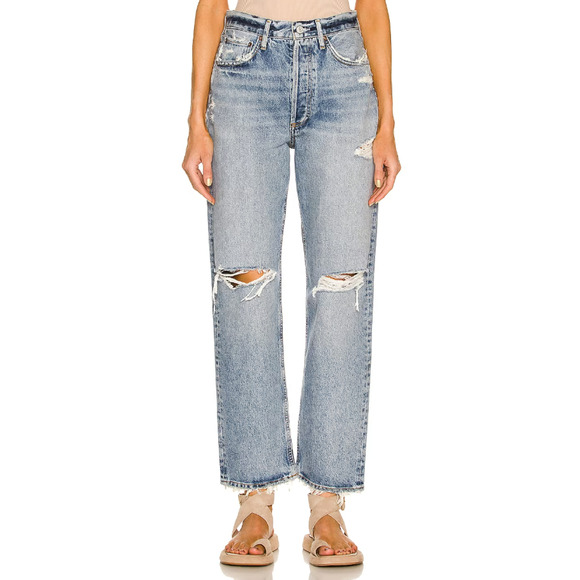 AGOLDE Isolate Medium Indigo 90s Mid-Rise Loose Jeans Size 28 - Picture 2 of 8